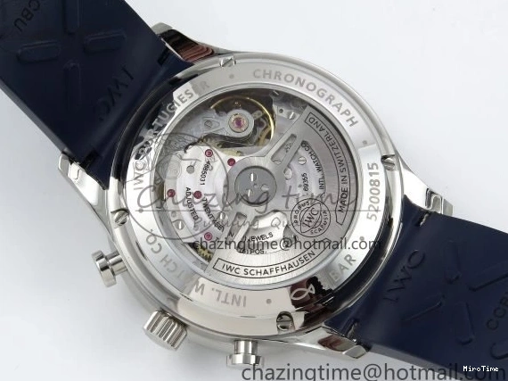 MIROTIME 0422 Casual Portuguese Chrono IW3716 Z+F 1:1 Best Edition White Dial on Blue Rubber Strap A 7016